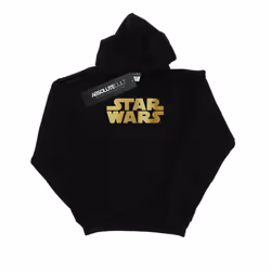 Star Wars Mens Gold Logo Hoodie - M, Black
