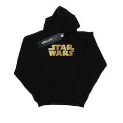 Star Wars Mens Gold Logo Hoodie - XL, Black