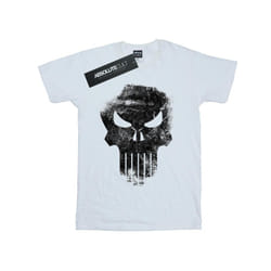 Marvel Mens The Punisher Distrressed Skull T-Shirt - M, White