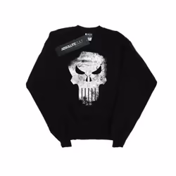 Marvel Mens The Punisher Distrressed Skull Sweatshirt - XXL, Black