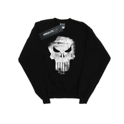 Marvel Mens The Punisher Distrressed Skull Sweatshirt - XXL, Black