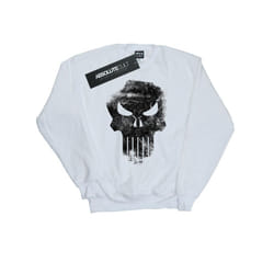 Marvel Mens The Punisher Distrressed Skull Sweatshirt - L, White
