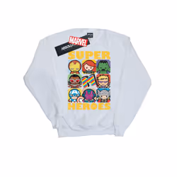 Marvel Mens Kawaii Super Heroes Sweatshirt - XXL, White