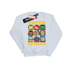 Marvel Mens Kawaii Super Heroes Sweatshirt - XXL, White