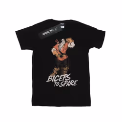 Disney Mens Beauty And The Beast Gaston Biceps To Spare T-Shirt - XL, Black