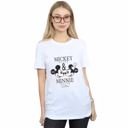 Disney Womens/Ladies Mickey And Minnie Mouse Mousecrush Mondays Cotton Boyfriend T-Shirt - XL, White