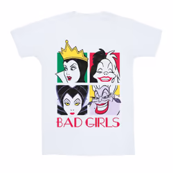 Disney Mens Villains Bad Girls T-Shirt - XL, White