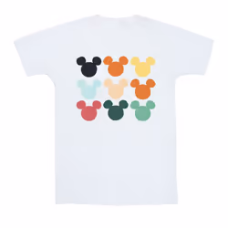 Disney Mens Mickey Mouse Heads Square T-Shirt - XXL, White