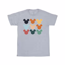 Disney Mens Mickey Mouse Heads Square T-Shirt - L, Sports Grey