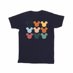 Disney Mens Mickey Mouse Heads Square T-Shirt - S, Navy Blue