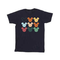 Disney Mens Mickey Mouse Heads Square T-Shirt - S, Navy Blue