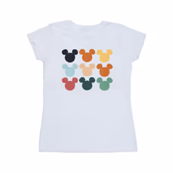 Disney Womens/Ladies Mickey Mouse Heads Square Cotton T-Shirt - M, White