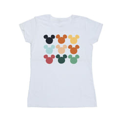 Disney Womens/Ladies Mickey Mouse Heads Square Cotton T-Shirt - M, White