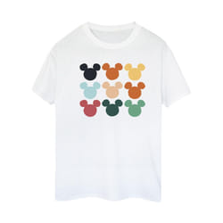 Disney Womens/Ladies Mickey Mouse Heads Square Cotton Boyfriend T-Shirt - XL, White