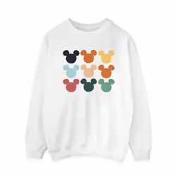Disney Womens/Ladies Mickey Mouse Heads Square Sweatshirt - XXL, White