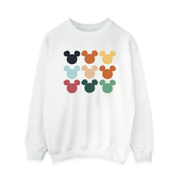 Disney Womens/Ladies Mickey Mouse Heads Square Sweatshirt - XXL, White