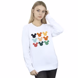Disney Womens/Ladies Mickey Mouse Heads Square Sweatshirt - XXL, White