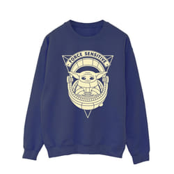 Star Wars Mens The Mandalorian Grogu Force Sensitive Sweatshirt - XL, Navy Blue