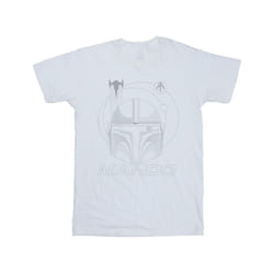 Star Wars Mens The Mandalorian Rings Helmet T-Shirt - XXL, White