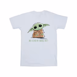 Star Wars Mens The Mandalorian Grogu Snacks Meme T-Shirt - XXL, White