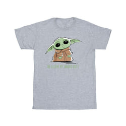 Star Wars Mens The Mandalorian Grogu Snacks Meme T-Shirt - S, Sports Grey