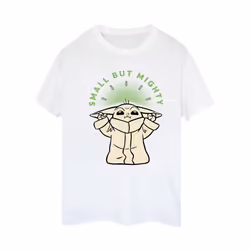 Star Wars Womens/Ladies The Mandalorian Small But Mighty Grogu Cotton Boyfriend T-Shirt - S, White