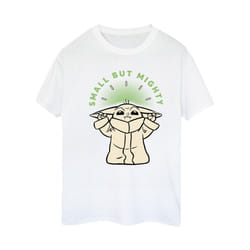 Star Wars Womens/Ladies The Mandalorian Small But Mighty Grogu Cotton Boyfriend T-Shirt - S, White