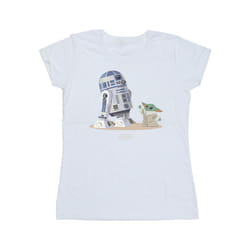 Star Wars Womens/Ladies The Mandalorian R2D2 And Grogu Cotton T-Shirt - S, White