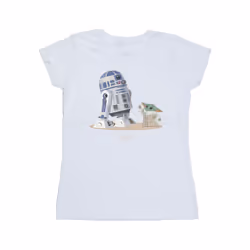Star Wars Womens/Ladies The Mandalorian R2D2 And Grogu Cotton T-Shirt - M, White