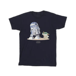 Star Wars Boys The Mandalorian R2D2 And Grogu T-Shirt - 12-13 Years, Navy Blue