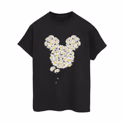 Disney Womens/Ladies Mickey Mouse Chamomile Head Cotton Boyfriend T-Shirt - S, Black