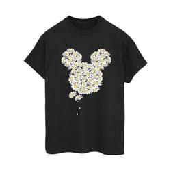 Disney Womens/Ladies Mickey Mouse Chamomile Head Cotton Boyfriend T-Shirt - S, Black