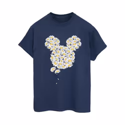 Disney Womens/Ladies Mickey Mouse Chamomile Head Cotton Boyfriend T-Shirt - S, Navy Blue