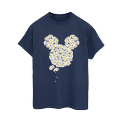 Disney Womens/Ladies Mickey Mouse Chamomile Head Cotton Boyfriend T-Shirt - S, Navy Blue