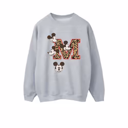Disney Womens/Ladies Mickey Mouse M Faces Sweatshirt - S, Sports Grey