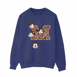 Disney Womens/Ladies Mickey Mouse M Faces Sweatshirt - S, Navy Blue