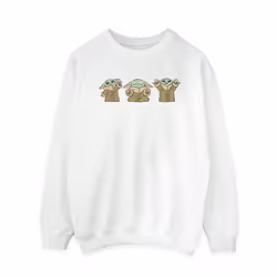 Star Wars Womens/Ladies The Mandalorian Grogu Poses Sweatshirt - S, White
