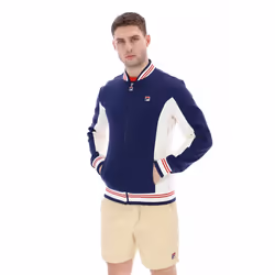 Fila Settanta Retro Baseball Track Top Jacket - NAVY/GARDENIA , SMALL