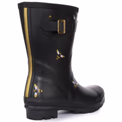Joules Women's Wellington Boots  Black Metallic Bees  10