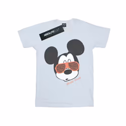 Disney Womens/Ladies Mickey Mouse Sunglasses Cotton Boyfriend T-Shirt - XL, White