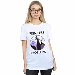 Disney Womens/Ladies Villains Princess Headaches Cotton Boyfriend T-Shirt - XL, White