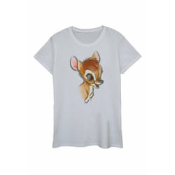Disney Womens/Ladies Bambi Drawing Cotton T-Shirt - XXL, Sports Grey
