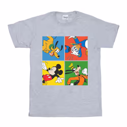 Disney Mens Mickey Mouse Friends T-Shirt - XXL, Sports Grey