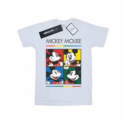 Disney Mens Mickey Mouse Square Colour T-Shirt - XXL, White