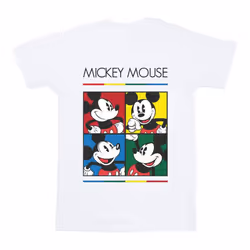 Disney Boys Mickey Mouse Square Colour T-Shirt - 7-8 Years, White