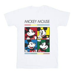 Disney Boys Mickey Mouse Square Colour T-Shirt - 7-8 Years, White