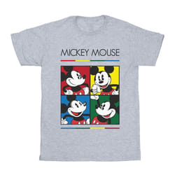 Disney Boys Mickey Mouse Square Colour T-Shirt - 12-13 Years, Sports Grey