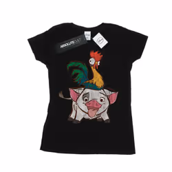 Disney Womens/Ladies Moana Hei Hei And Pua Cotton T-Shirt - S, Black