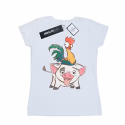 Disney Womens/Ladies Moana Hei Hei And Pua Cotton T-Shirt - S, White