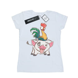 Disney Womens/Ladies Moana Hei Hei And Pua Cotton T-Shirt - S, White